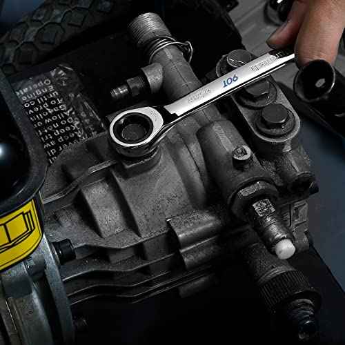 DURATECH 90-Tooth Ratcheting Wrench Set, Combination Wrench Set, 8-Piece, Metric, 8, 10, 12, 13, 14, 15, 17, 19mm, CR-V Steel, Organized in Wrench Rack