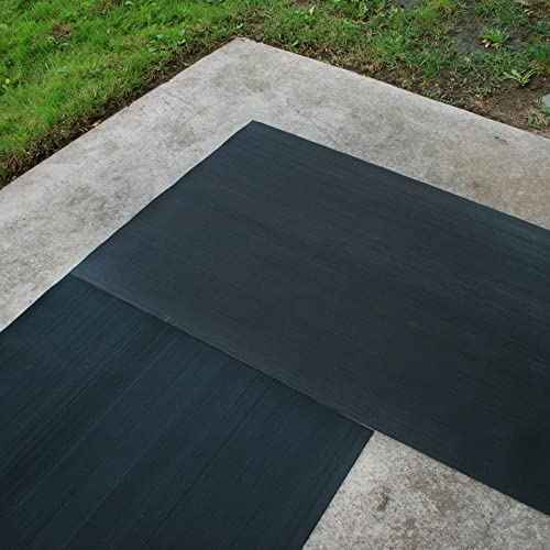 Rubber-Cal 03_167_W_FR_04 Fine Rib Corrugated Rubber Floor Mats, 3ft x 4ft Runners, Black