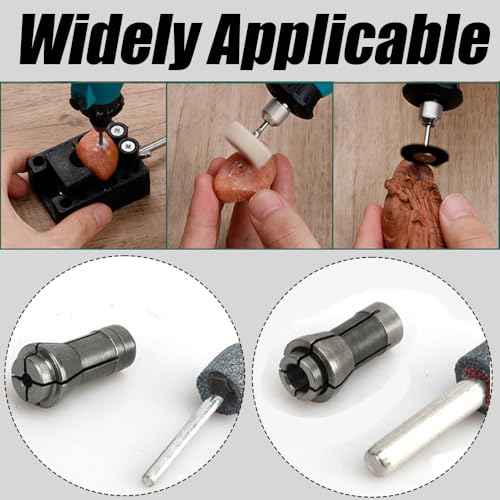 6 Pack Die Grinder Collet, Grinding Machine Clamping Collet Adapter 1/4" and 1/8" Arbors Shanks, 3 Pack 3mm and 3 Pack 6mm Grinding Machine Clamp