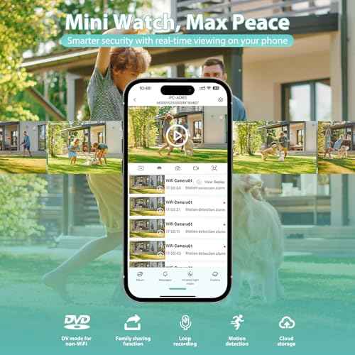 Hidden Camera, Nanny Cam for Home - Mini Nanny Camera with Free Cloud, Instant 3s Quick Setup with HD Dual-Screen Preview, Motion Detection, Works Online & Offline for Baby, Pet Monitoring