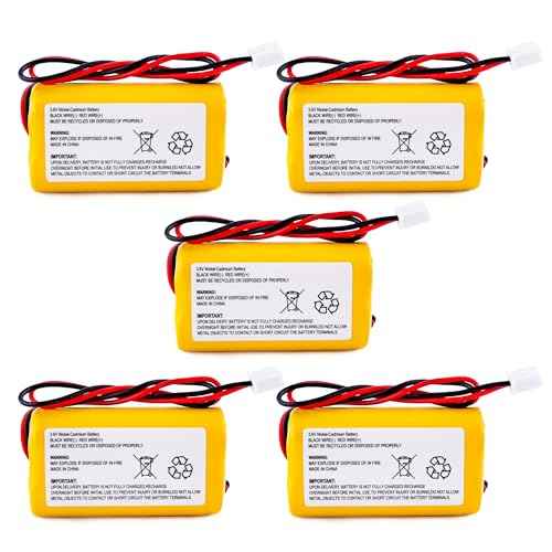 5-Pack 3.6V 900mAh Ni-Cd AA Rechargeable Emergency Light Batteries for Exitronix 10010037, Max Power B2-0031 MH468886, Unitech LEDR-1 6200RP, Dantona CUSTOM-318 OSA230, Replacement Battery.