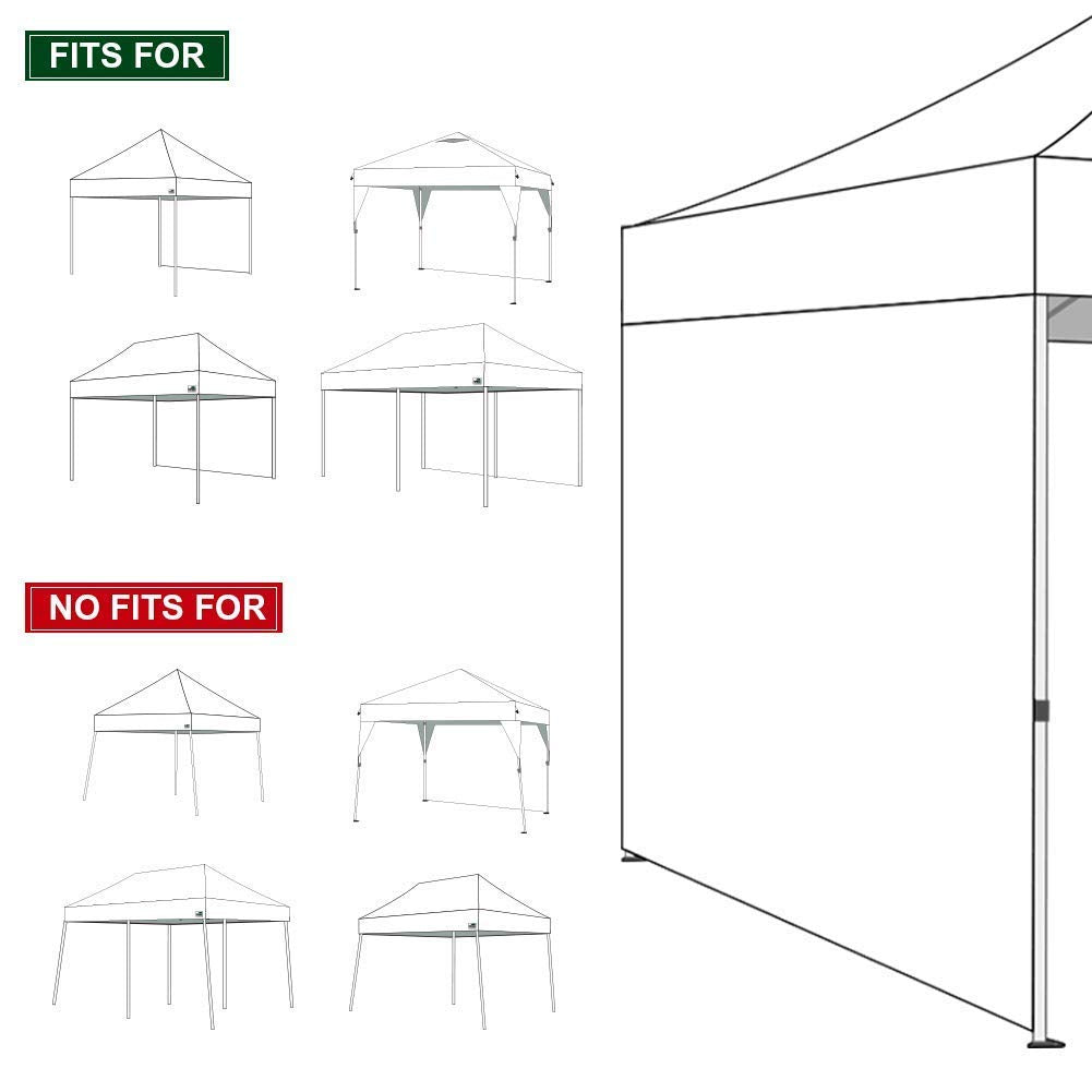 Eurmax USA 10x10 Pop Up Canopy SunWall-UV Protection for Tents,Blocks Sunlight&Wind,Water Resistant Side Wall Only,Easy Hook & Loop Installation,Fit for 10FT Straight Leg Shelters&Gazebo,White