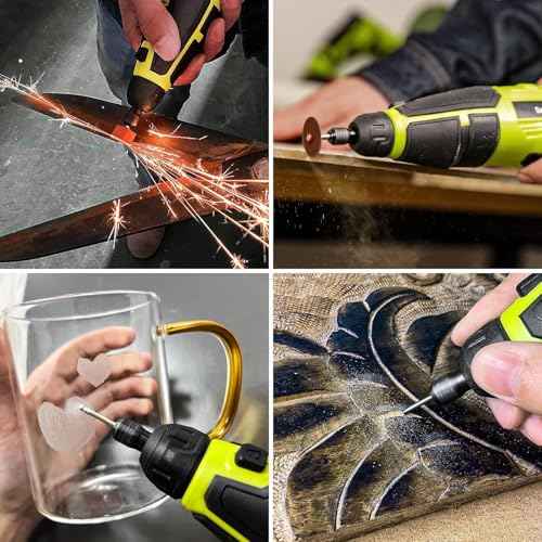 SnapFresh 12V Cordless Rotary Tool Kit,7 Variable Speeds w/Flex Shaft,80+ Change Accessories Multi Tool-Battery Fast Charger & Tool Bag-for Cutting, Sanding, Polishing, Drilling,Handmade or DIY Crafts