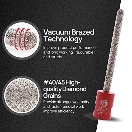 FOCSTOL Diamond Mortar Raking Bit - 5/16'' x 4''(8mm x 100mm) Diamond Mortar Router for Mortar Raking Tuck Pointing Masonry Stone Brick Removal 5/8''-11 Thread