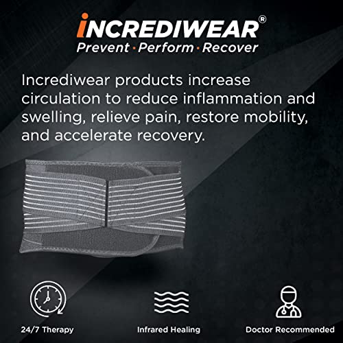 Incrediwear Back Brace - Back Support Brace for Back Pain Relief from Muscle Pain, Sciatica or a Herniated Disc, Everyday Lower Back Lumbar Support (Large)