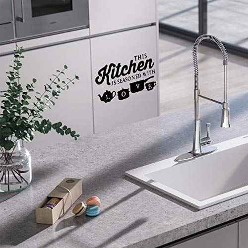 Kitchen Art Font Decorative Wall Stickers PVC Material Decals for Kitchen Wall Glass Appliances Furniture Decorations Black