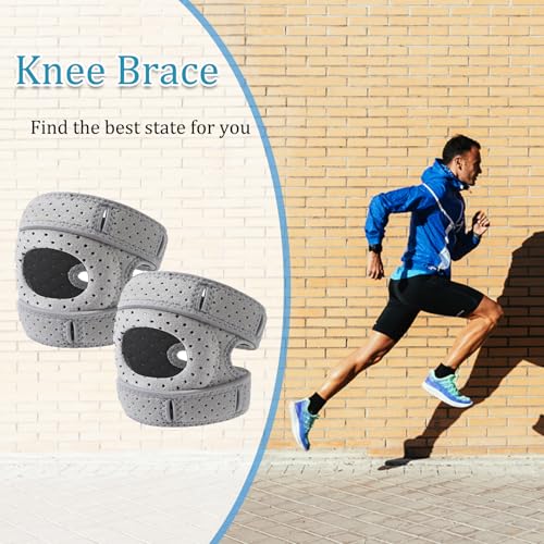 2Pcs Wellknee Knee Brace, Knee Brace for Women Men Adjustable Knees Support, Patellar Pad Realign Knee Joint, Adjustable Tendon Support Sleeve Brace, Knee Support for Running Hiking and Sports (Black,Large)