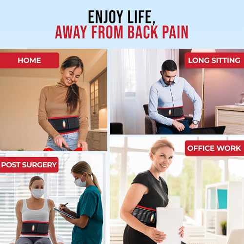 MAXAR Bio-Magnetic Back Brace for Lower Back Pain Women and Men - Lumbar Support Brace W/ 34 Powerful Magnets & Far Infrared Technology - Lower Back Support for Sciatica, Herniated Disc, Scoliosis