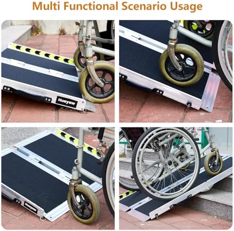 Wheelchair Ramp 3FT, Anti-Slip Aluminum Folding Handicap Portable Ramp, Wheelchair Ramps for Home Steps, Stairs, Doorways, Scooter Ramp