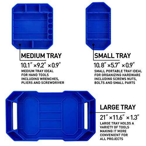 3pcs Large Non-Slip Flexible Silicone Tool Tray, Mechanic Tool Mat, Tool Organizer, Tool Storage, Tool Holder, Grip Mats, No Magnets, Christmas Day Gift for Men, Father¡¯s Day Gift