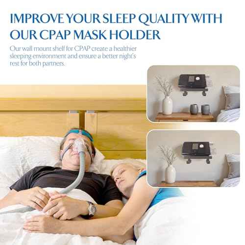 Wall Mount Shelf for AirSense 10 CPAP Machine ? Includes Mask Hook & Hose Hanger ? Space-Saving Bedside Organizer, Easy to Install ? Durable CPAP Accessory