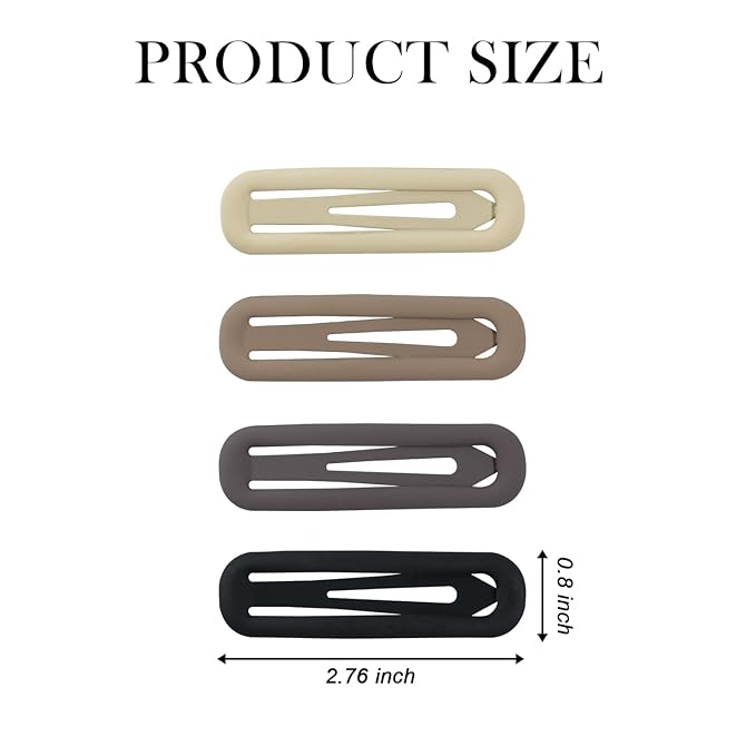 10pcs Snap Hair Clips, 2.76'' Long Snap Clip, Matte Hairpin Accessories for Women Girls, Nonslip Metal Barrettes, Neutral Color