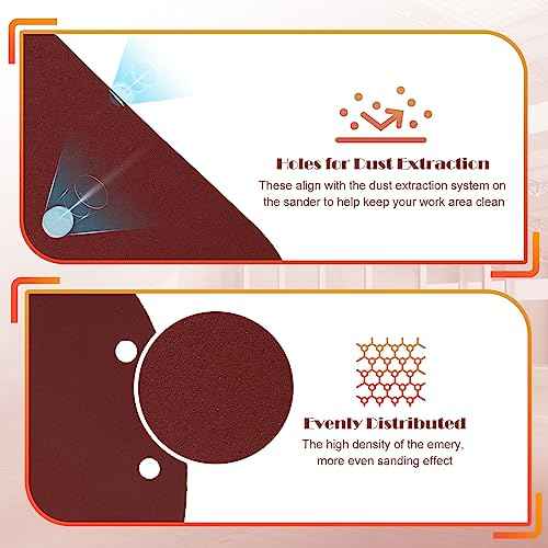400 Grit Mouse Sander Sandpaper, Jamiikury 5 Hole Detail Sander Sandpaper Palm Sander Paper Mouse Sanding Pads Hook and Loop Sanding Sheets - Pack of 20