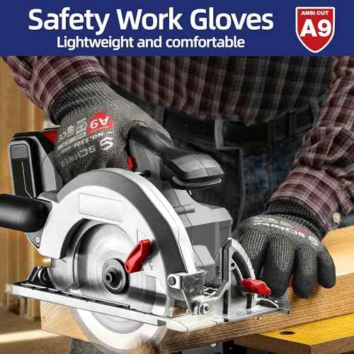 Schwer ProGuard Highest Level Cut Resistant Work Gloves PR3326 for Extreme Protection£¬ANSI A9 Cut Gloves with Reinforced Thumb, Non Slip, Non PFAS, Durable, Touch-screen, Black 2 Pairs£¨L£©