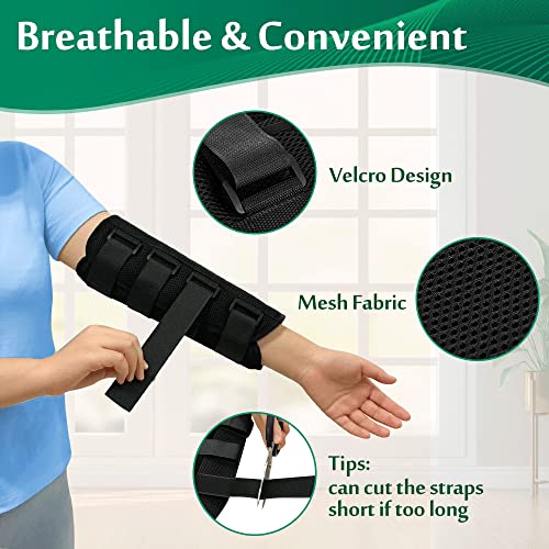 Elbow Splint Tendonitis Elbow Brace Ulnar Nerve Cubital Tunnel Brace for Sleeping Elbow Immobilizer Arm Splint Support for Pain Relief Arthritis Elbow Sleeve Tennis Brace for Men Women (Medium)