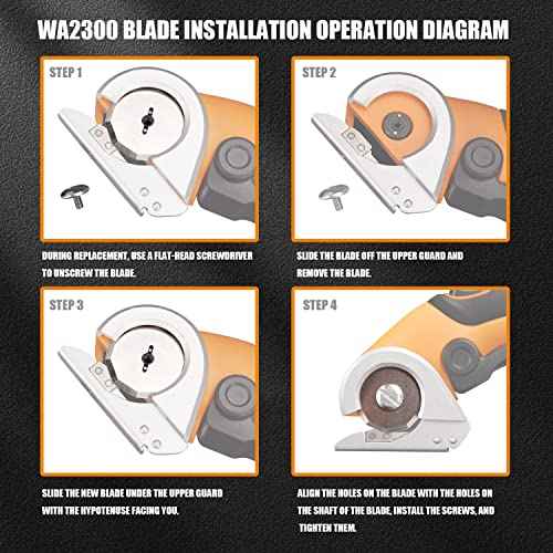 2-Pack WA2300 Blades Compatible with Worx ZipSnip Cordless Scissors Replacement Blades, Fits RC2600K, RC2601, RC2602, WX080L, WX081, WX082L, WX081L, WX745L.9