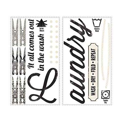 RoomMates RMK2743SCS Laundry Quote Peel and Stick Wall Decals , Black