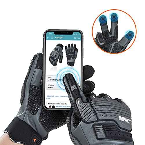 Vgo...¡¦1Pair Leather Heavy Duty Work Gloves,Mechanics Gloves,Water Resistant,Impact Resistant,Anti-Vibration(CA7722WR)