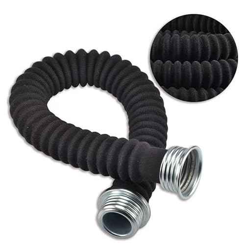 40mm Respirator Hose Tube Pipe Assembly Universal Thread Extension Hose, Black 20 inch 2PCS