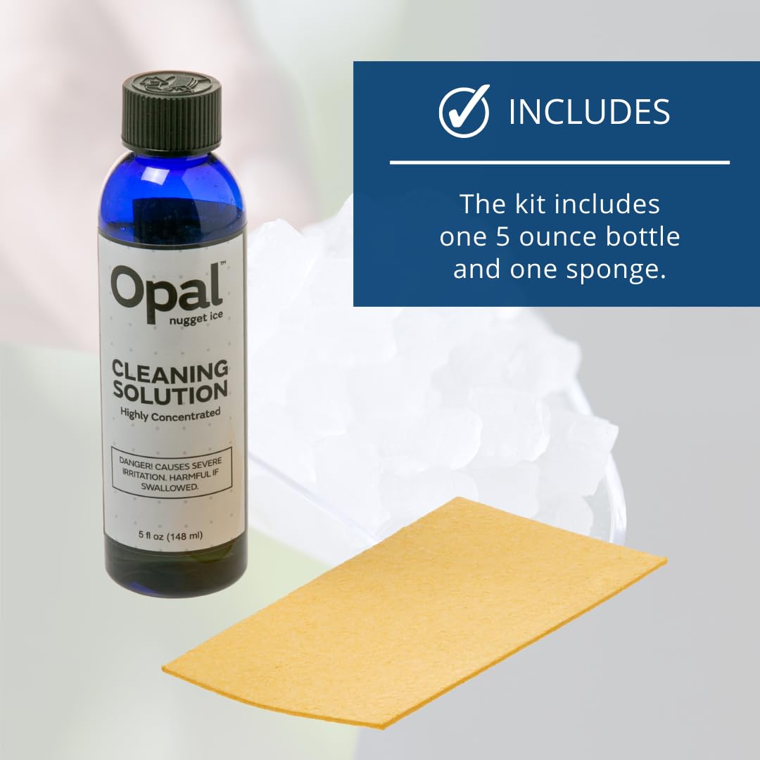 GE Profile Opal | Cleaning Supplies Kit for Opal Nugget Ice Maker | Ice Machine Cleaner Kit Includes (1) 5 oz Bottles of Cleaning Solution, (1) Cleaning Sponge