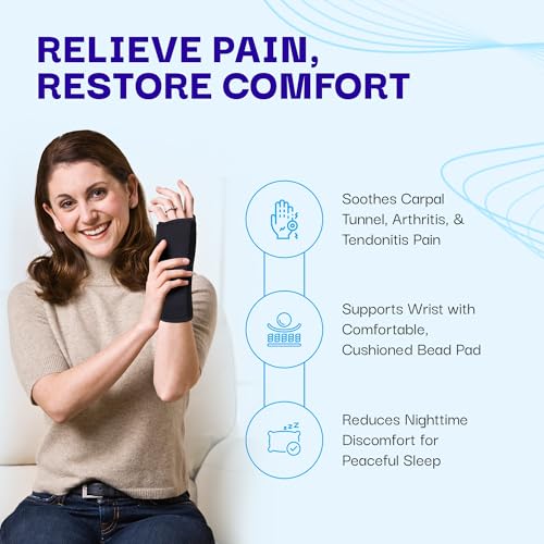 Carpal Tunnel Wrist Brace Night Support |2 count | Adjustable Wrist Support with Metal Splint | Hand Brace for Arthritis, Tendonitis, Sprain & Injuries | One Size Fits All, Left or Right Hand | Affordtex