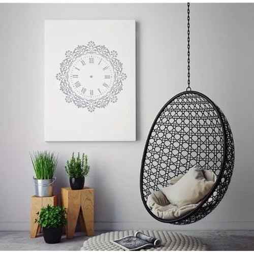 Round Clock Reusable Stencils for Crafts,Floral Clock Face Painting Stencil for Wood DIY Art Craft Drawing Templates for Painting on Wood Wall Cake Card Scrapbooking Paper
