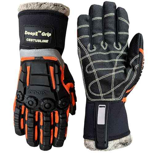 Cestus 5075, Winter Work Gloves for Cold Weather, Detachable Faux Fur Glove Liner Insulation, Impact Resistant Safety Gloves