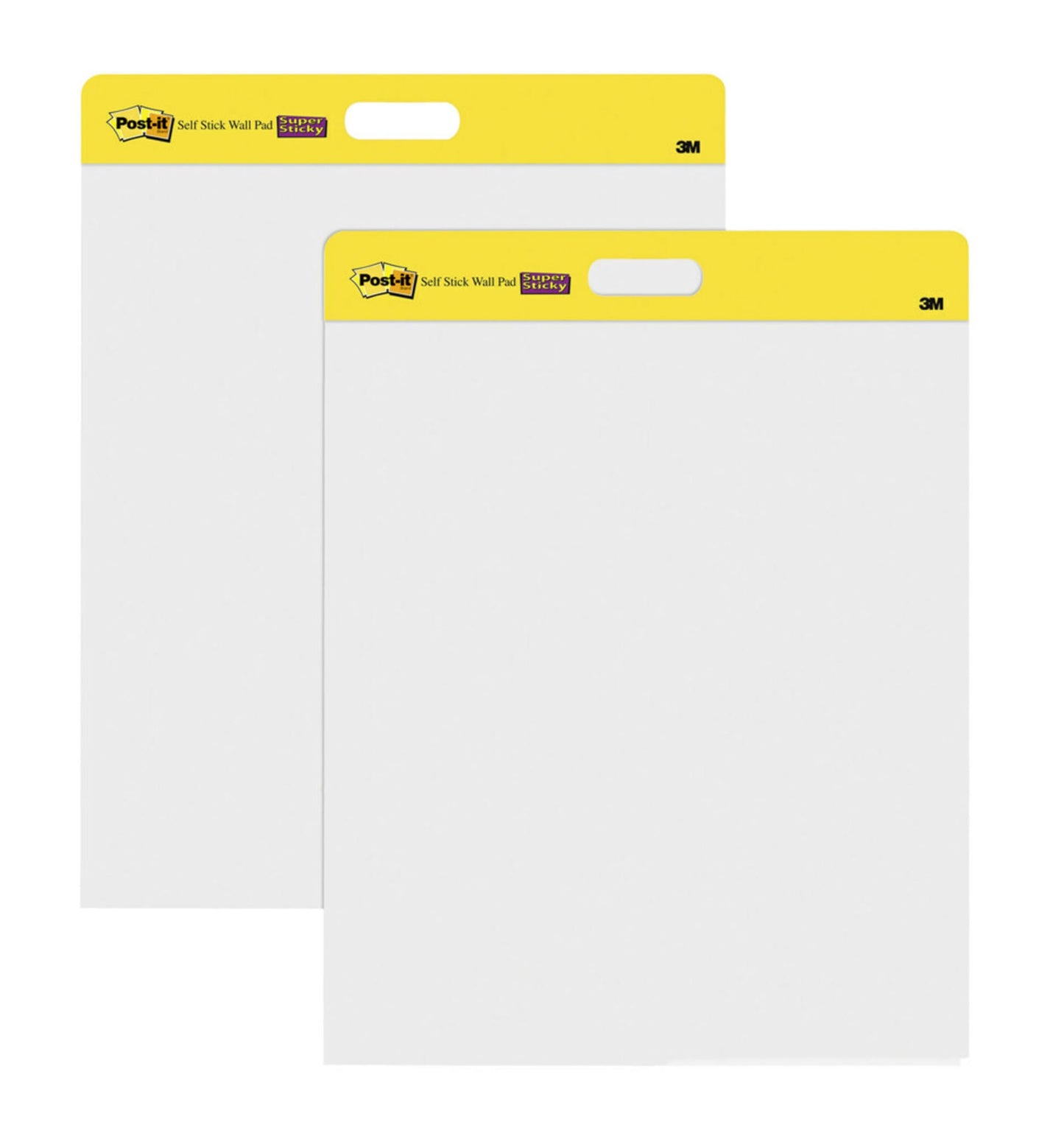 3M Post-it Easel Pad, 20 in x 23 in, White, 20 Sheets/Pad, 2 Pads/Pk, Mounts to surfaces with Command Strips included