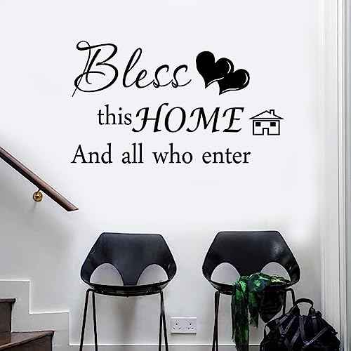 4 Pieces THIS IS US TOGETHER BLESS THIS HOME Wall Decor Signs - Vinyl Wall Stickers for Living Room, Bedroom, Home Office, Teen Dorm