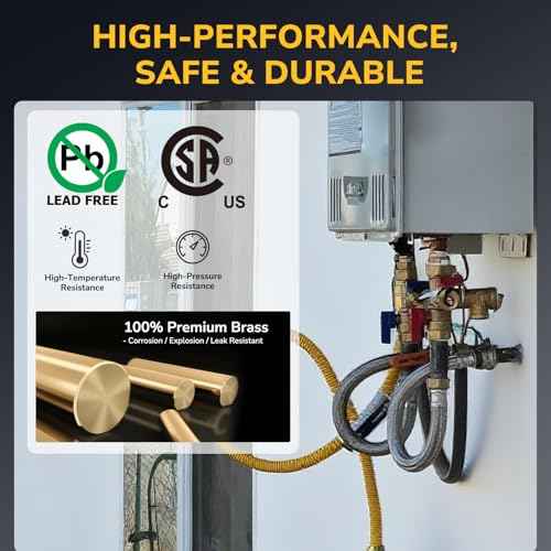 Tankless Water Heater Service Valve Kit, 3/4 Inch IPS Isolator Set with Pressure Relief Valve, Hot & Cold Shut-Off Valves, Lead-Free Premium Brass, Compatible with Rheem, Rinnai, Navien