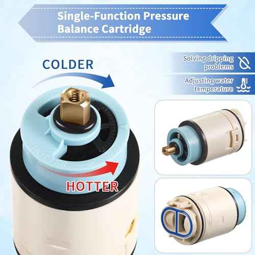 Dreyoo Single Function Pressure Balance Cartridge Replacement for RP70538/RP73625, Shower Cartridge Compatible with Peerless/Delta Single Handle Tub/Showers Faucet (Check Valve Included) (2 Pack)