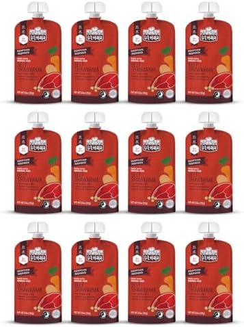 Li’l Hala Baby Food Pouches – 18 Total (Beef Shawarma & Variety Pack) – Grass-Fed Beef & Free-Range Chicken with Organic Veggies – Protein & Healthy Fats – 6+ Months