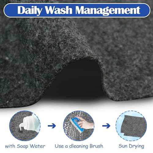 Ogrmar 6x8.2FT Outdoor Storage Shed Mat, Waterproof Felt & PE Backing, Non-Slip, Easy to Clean & Cut, Gray