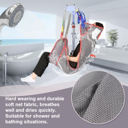 500lbs Mesh Full Body Sling for Lift - Patient Transfer Sling with Wide Pads for Elderly & Disabled,Compatible and Multi-Scene Transfer