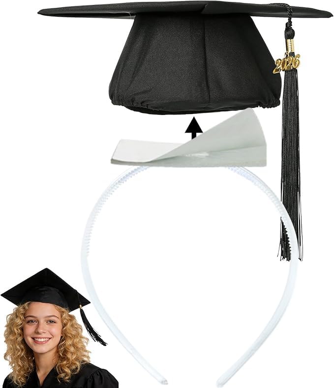 Graduation Cap Headband Insert-Anti-Fall Grad Cap Headband for Curly Hair,Graduation Hat Hair Band Accessories