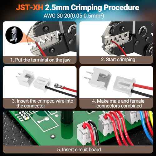 Preciva Crimping Tool Connector kit - AWG28-16/0.08-1.5mm©÷ Ratcheting Crimper with 620Pcs Connectors and 1600Pcs Pins | Crimp Tool for Dupont, JST, ATX, EPS, PCIE, SATA Series
