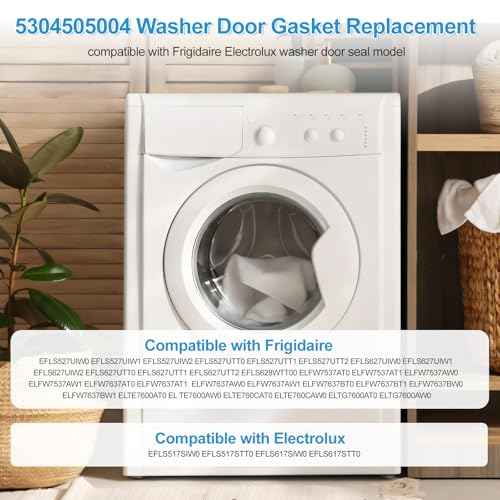 5304505004 Washer Door Gasket Replacement Compatible with Frigidaire Electrolux Washer Door Seal, 5304505004 Front Load Washing Machine Door Bellow Boot Gasket Replace Parts 5304516744 5304505239
