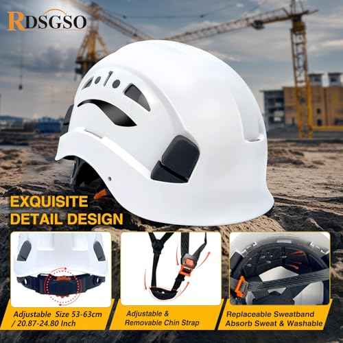 Industrial Safety Helmet RGS-8C Adjustable Vents, 6-Point Suspension Breathable Lightweight Hard Hats for Construction,Outdoor Work ANSI Certified