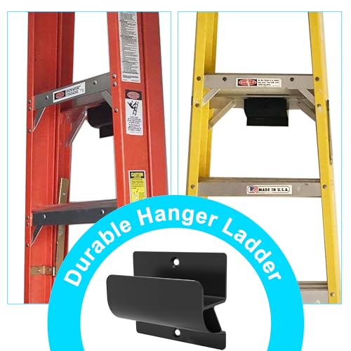 Ladder Hooks for Garage Organization,Ladder Hangers for Garage Storage Wall Mount Ladder Rack and Wheelbarrow Hanger,Heavy Duty Garage Hooks Wall Ladder Storage Hangers (5 inch 2PCS)
