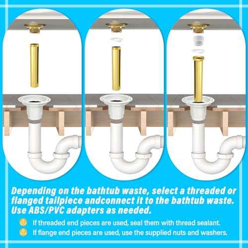 Freestanding Tub Drain Fits All Freestanding Bathtubs,Freestanding Tub Drain Rough-In Kit With Brass Tail Pipes And PVC Adapter,Freestanding Tub Drain Kit Connects To 1-1/2 Inch And 2 Inch PVC Drains
