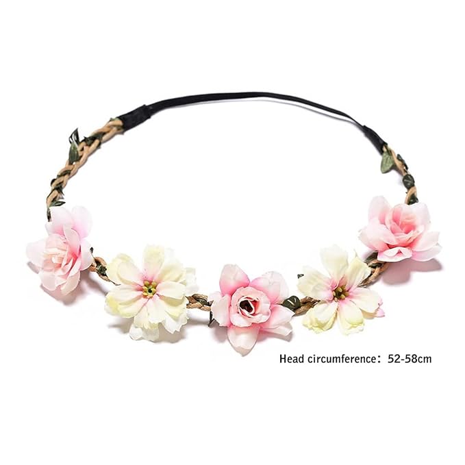 Women Headpieces Collection Accessories - 6 PCS Boho Hair Wreaths, Flower Crowns, Tiaras for , Brides, Bridesmaids, Flower Girls, Weddings