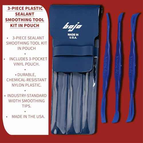 Bojo Tools - 3-Piece Plastic Sealant Smoothing Tool Kit in Pouch - Medium Duty