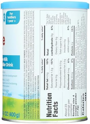 Holle Cow Milk Toddler Drink Stage 3, 14.1 Oz Powdered Toddler Milk Beverage, Non-GMO, Clean Label Certified, Grass-Fed, DHA & Iron, For Children 12 Months and Up, Made in Germany