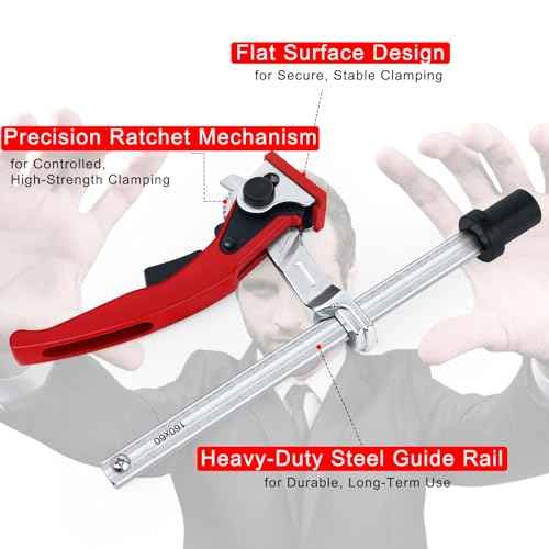 Bench Dog Clamp for Woodworking 3/4" Dog Hole, 2 Pack Quick-Ratchet Bench Clamps with 19mm Non-Slip Bench Dogs, Heavy-Duty Chrome Vanadium, Compatible with MFT Tables and Workbenches