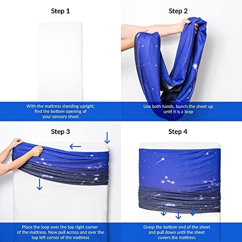 ODOXIA Sensory Compression Blanket | Spandex Bed Sheet for Kids & Adults | Deep Relaxing Feeling | Star Theme | Breathable & Stretchable | Queen
