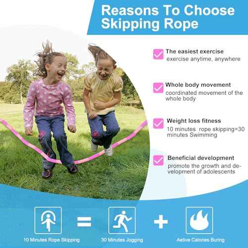 GRAWUN Jump Rope For Kids, Soft Beaded Jump Rope, Adjustable Length Tangle-Free Segmented Soft Beaded Skipping Rope£¬for Women, Men and Kids Keeping Fit, Workout and Weight Loss