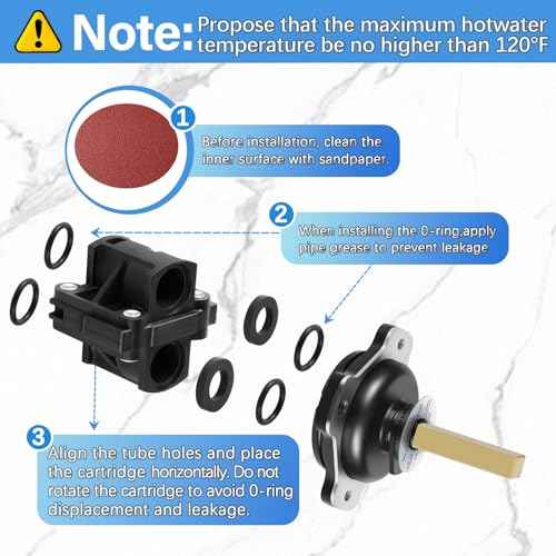 GP77886 Mixer Cap and GP500520 Pressure Balancing Unit Cartridge, Compatible with Kohler K-GP77886, Shower Cartridge Replacement for K-15700-K Mixing Valve and for Rite-Temp K-15701-K Mixing Valve