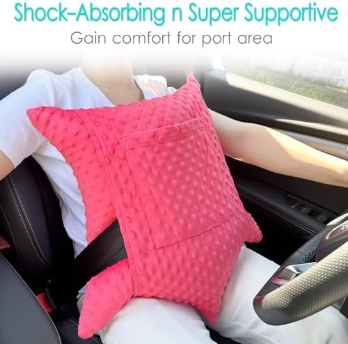 Star Shape Hysterectomy Recovery Pillowy for Hysterectomy Recovery Must Haves with 2 Pockets Products Gifts Tummy Tuck Abdominal Surgery Cushion,Minky Dot Red