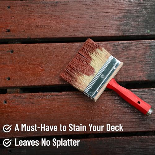 Bates- Deck Stain Brush Set, 3 Pack, 3¡±, 4¡± and 6¡±, Deck Stain Applicator, Red Handle, Stainless Steel Ferrule