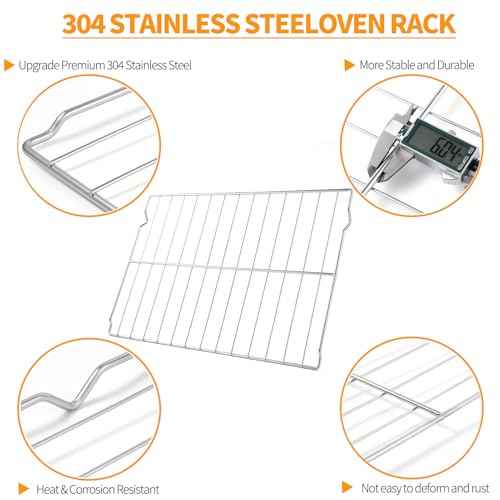 W10256908 Oven Rack Replacement for Whirlpool Stove Oven Parts Amana Maytag Kenmore Jenn-Air Range Oven Racks 304 Stainless Steel WPW10256908 Oven Wire Rack Baking Rack 24" x 15.7" Not Universal 2 Pcs